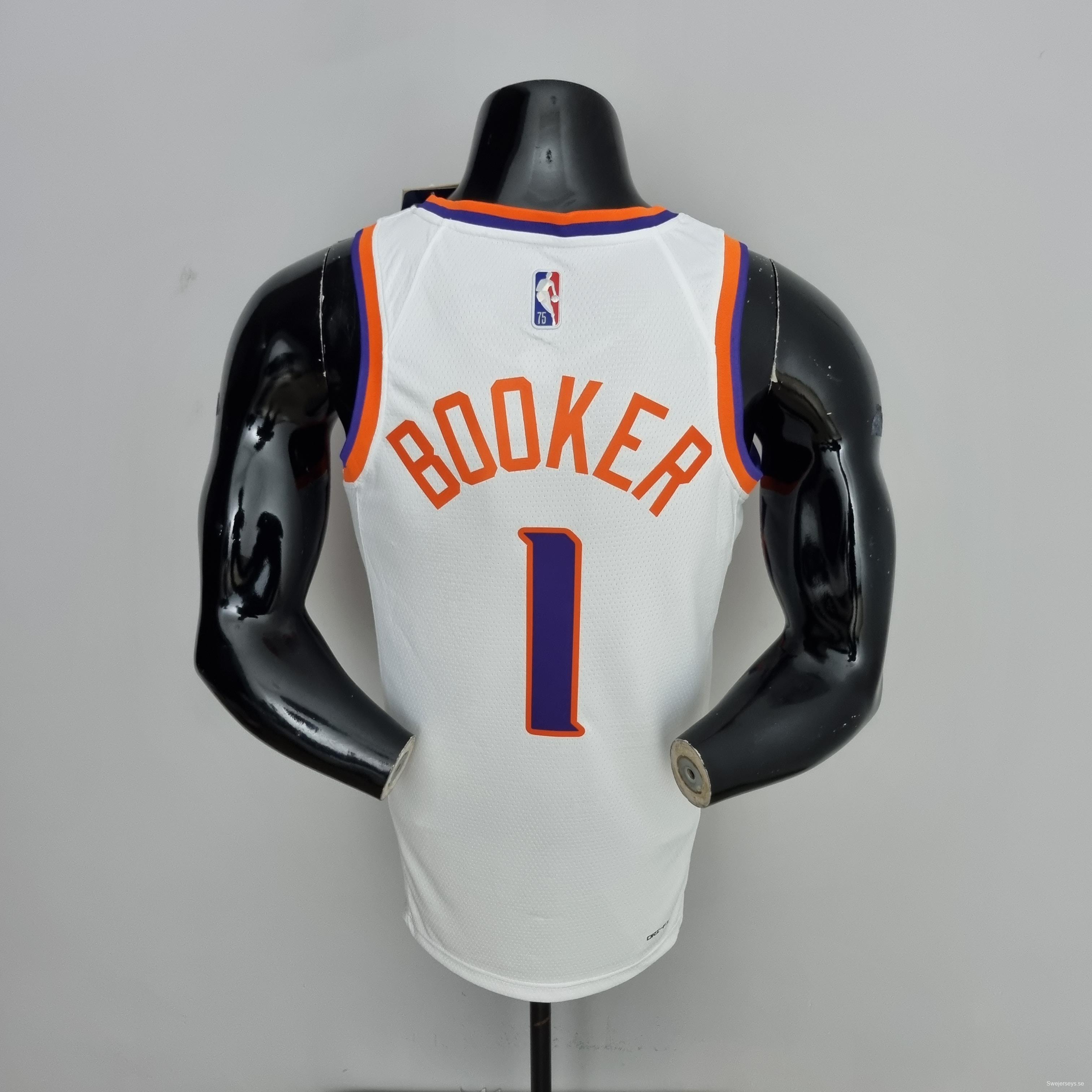 75th Anniversary Booker #1 Phoenix Suns White NBA Jersey