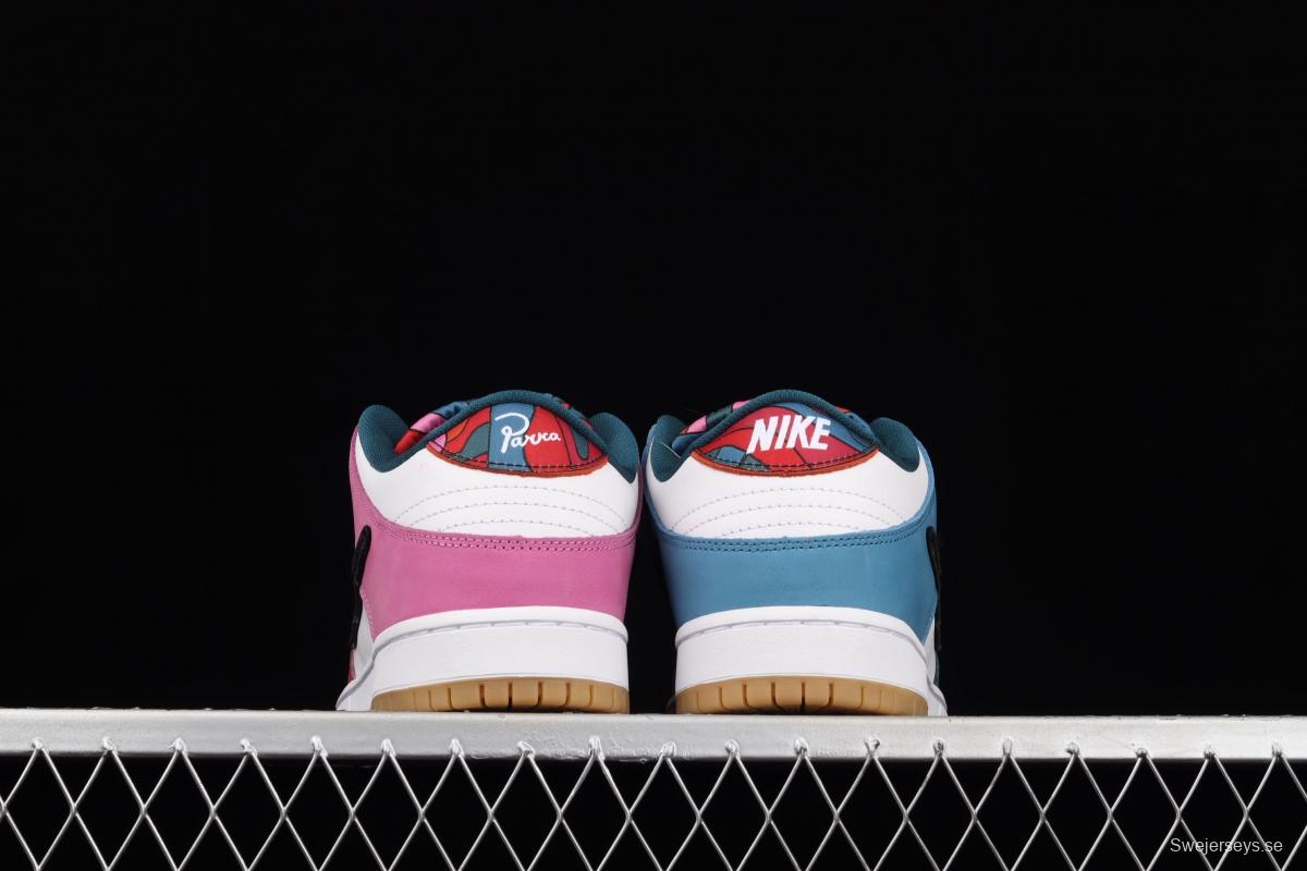 Parra x Nike SB DUNK Low Multi-Color 2021 Slam Dunk Series low-side leisure sports skateboard shoes mandarin duck color difference splicing double small hooks DH7695-2021