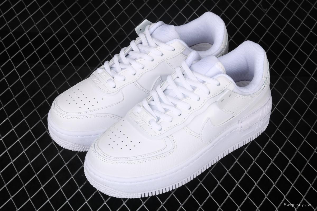 NIKE Air Force 1 ShAdidasow all white light weight heightened low-top white board shoes CI0919-100