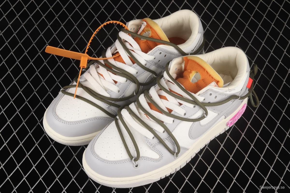 OFF-White x NIKE DUNK Low OW gray SB buckle rebound fashion casual board shoes DM1602-124