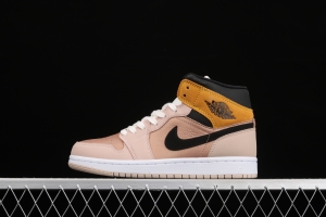 Air Jordan 1 Mid milk tea orange Zhongbang basketball shoes DD2224-200