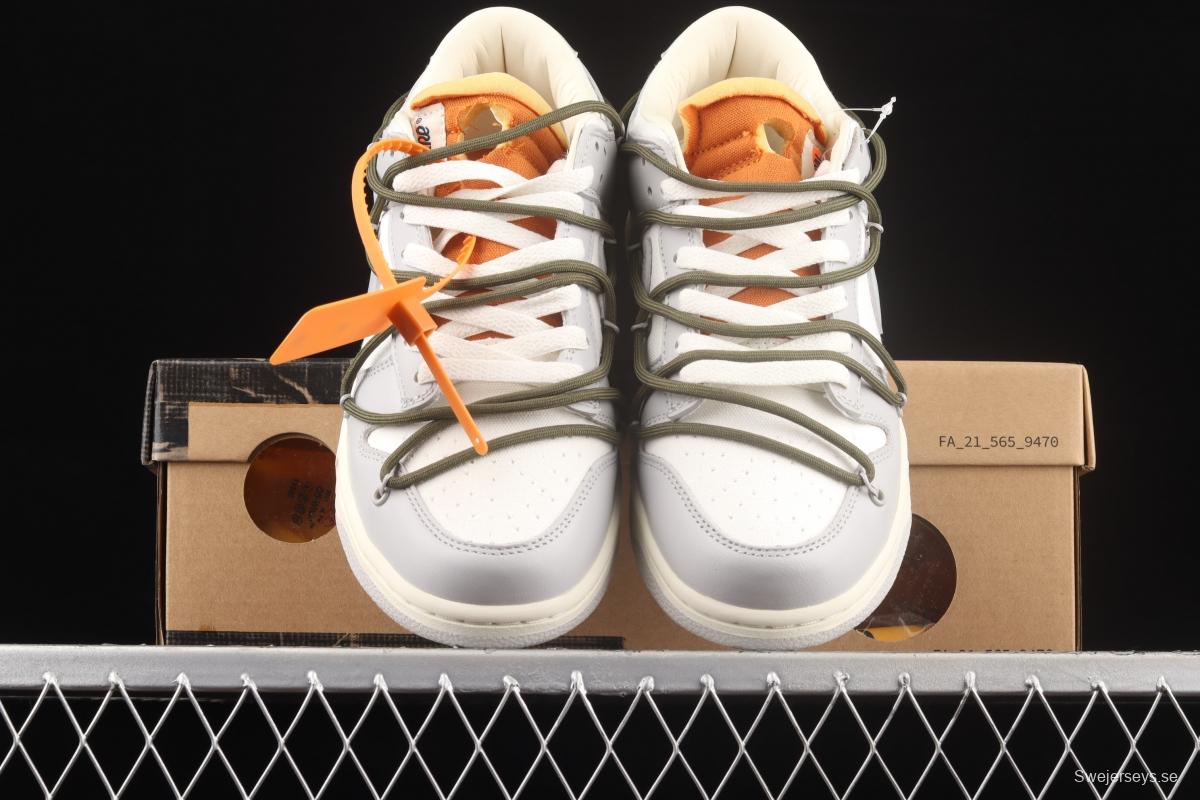 OFF-White x NIKE DUNK Low OW gray SB buckle rebound fashion casual board shoes DM1602-124