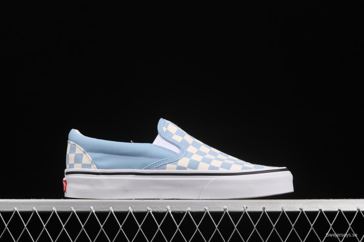 Vans Cassic Slip-0n purplish blue checkerboard Loafers Shoes leisure sports board shoes VN0A33TB42Y