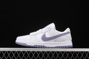 NIKE SB DUNK Low Prm white light purple color SB buckle rebound fashion leisure board shoes DM9467-500