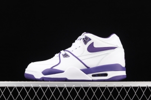 NIKE Air Flight 89 White and Purple Air cushion Basketball shoes CN0050-101