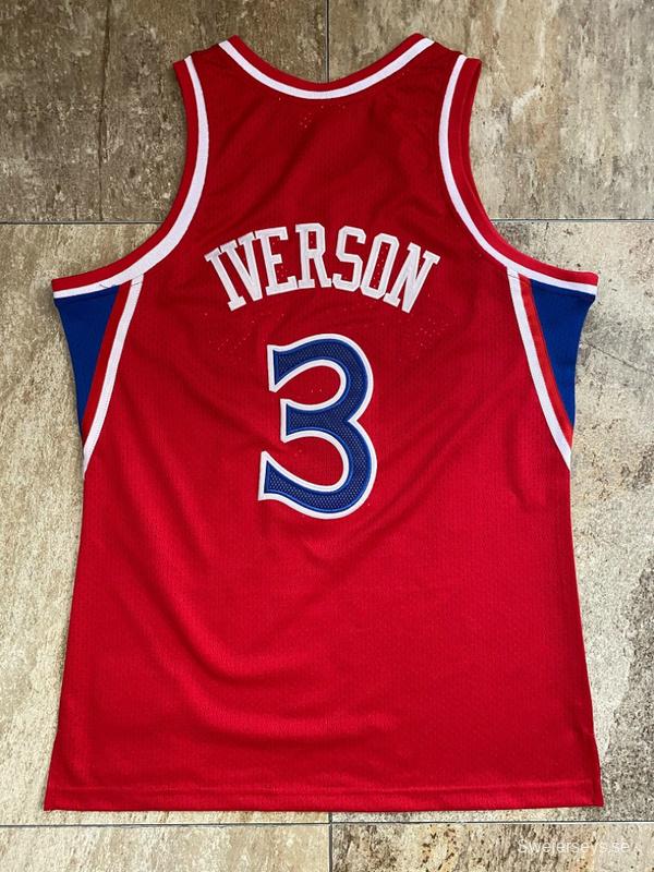 Men's Allen Iverson Red Retro Classic Team Jersey