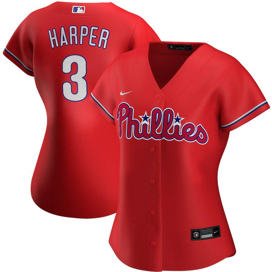 Women's Bryce Harper Red Alternate 2020 Player Team Jersey