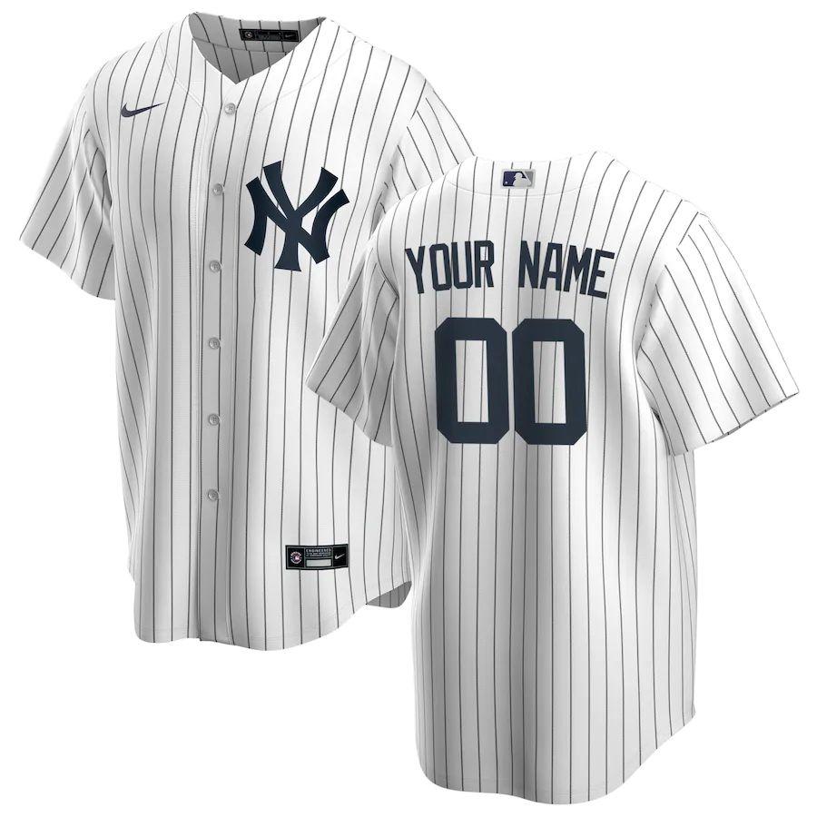 Youth White&amp;Navy 2020 Home Custom Team Jersey