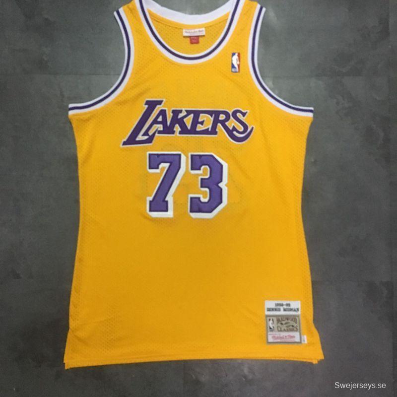 Men's Dennis Rodman Yellow Retro Classic Team Jersey