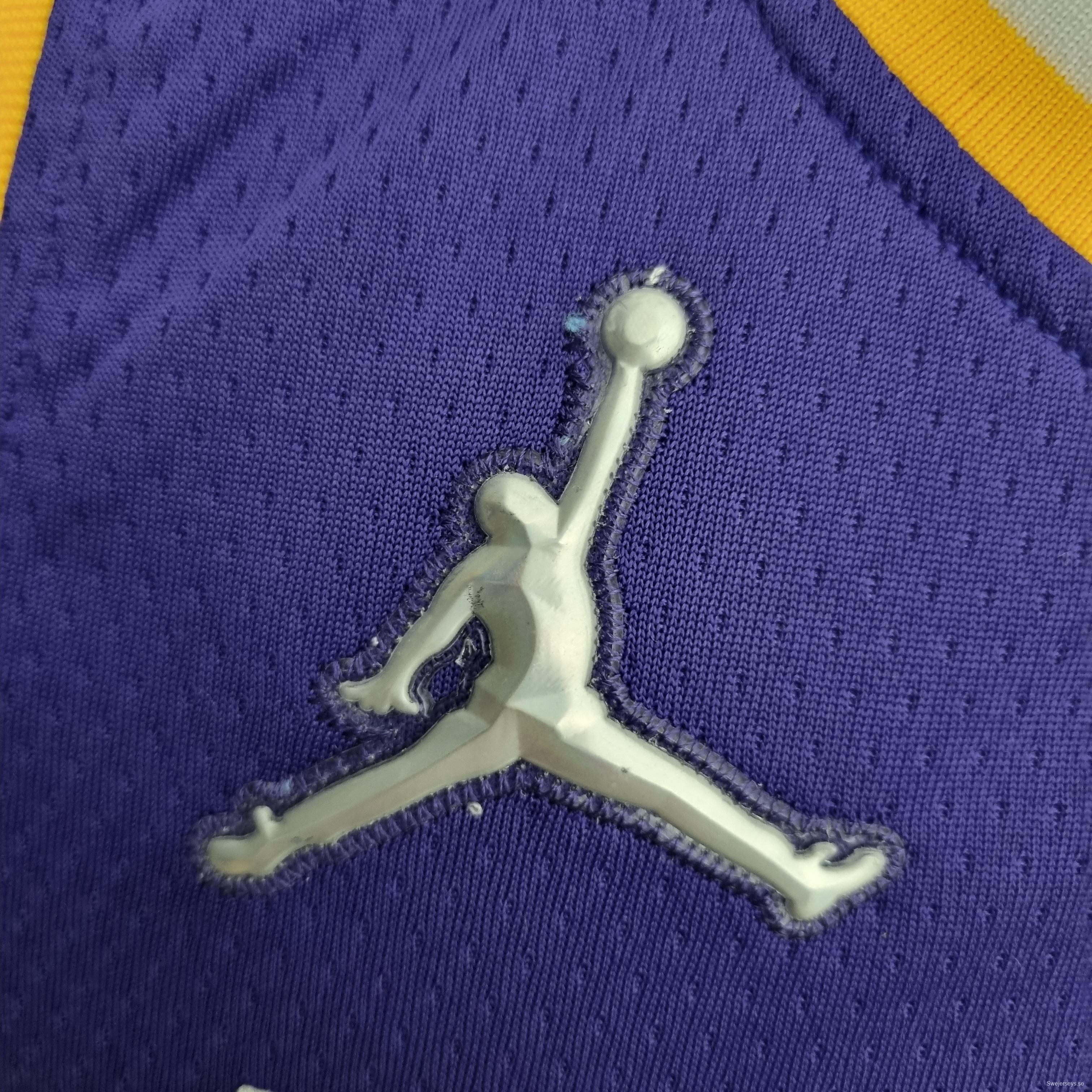 75th Anniversary James #23 Los Angeles Lakers Jordan Purple NBA Jersey