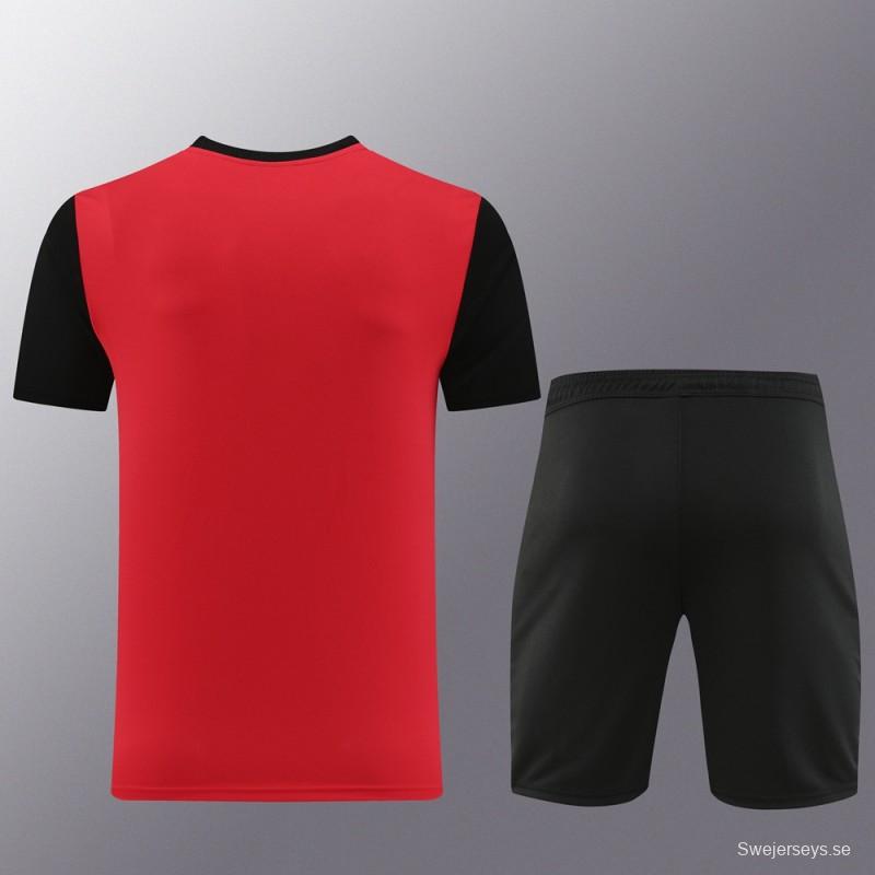 23/24 NIKE Black/Red Short Sleeve Jersey+Pants