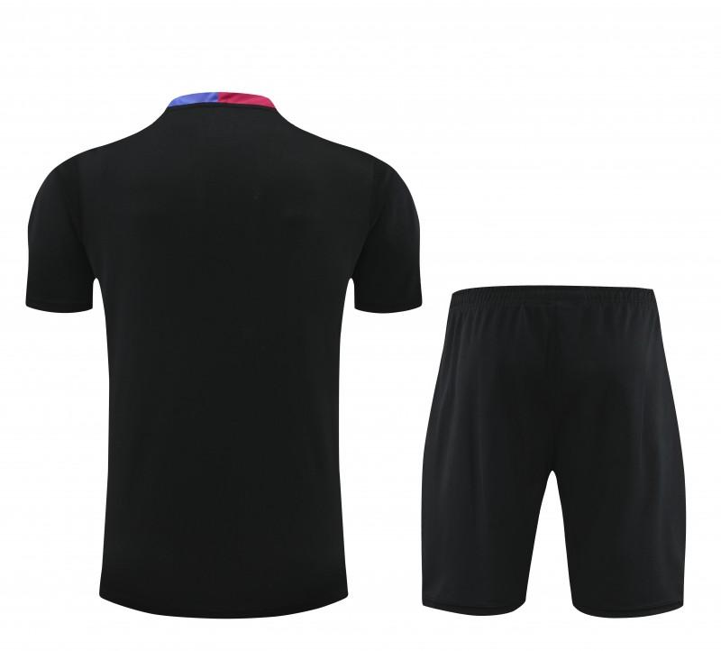 23/24 Barcelona Black Cotton Short Sleeve Jersey+Shorts