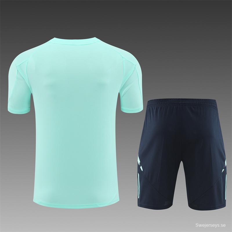 24/25 Real Madrid Lake Blue Short Sleeve Jersey+Shorts