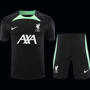 23-24 Liverpool Black Green Short Sleeve+Shorts